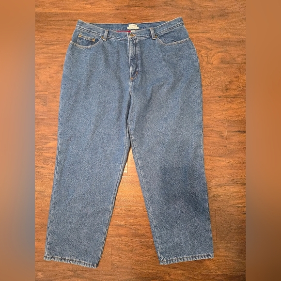 LL Bean Jeans Womens 20x27 Petite Fleece Lined Original Fit Relaxed Winter Pants - Picture 2 of 7